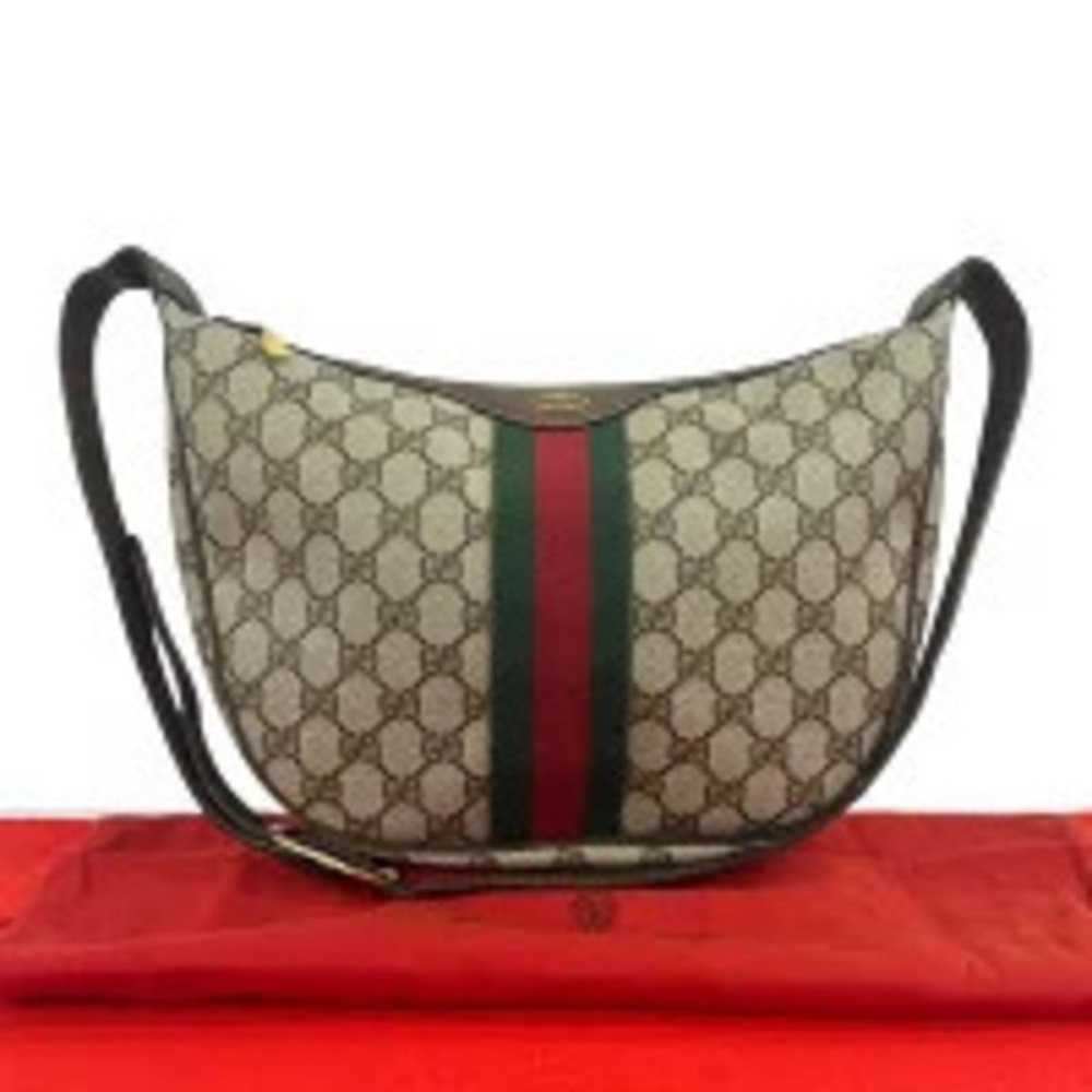 Gucci Sherry GG Leather Shoulder Bag Brown